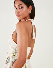 Print Halter Neck Dress, Ivory (IVORY), large
