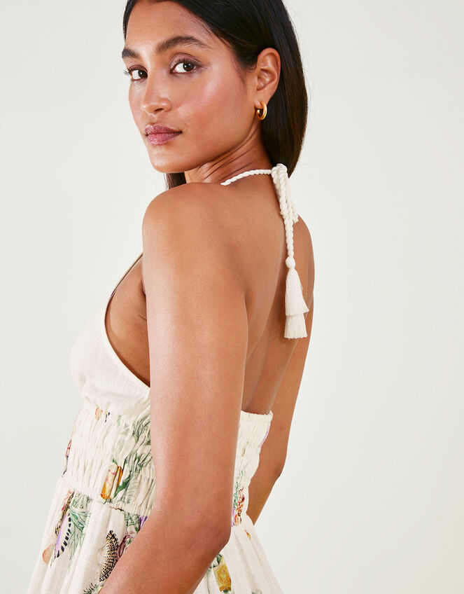 Print Halter Neck Dress, Ivory (IVORY), large