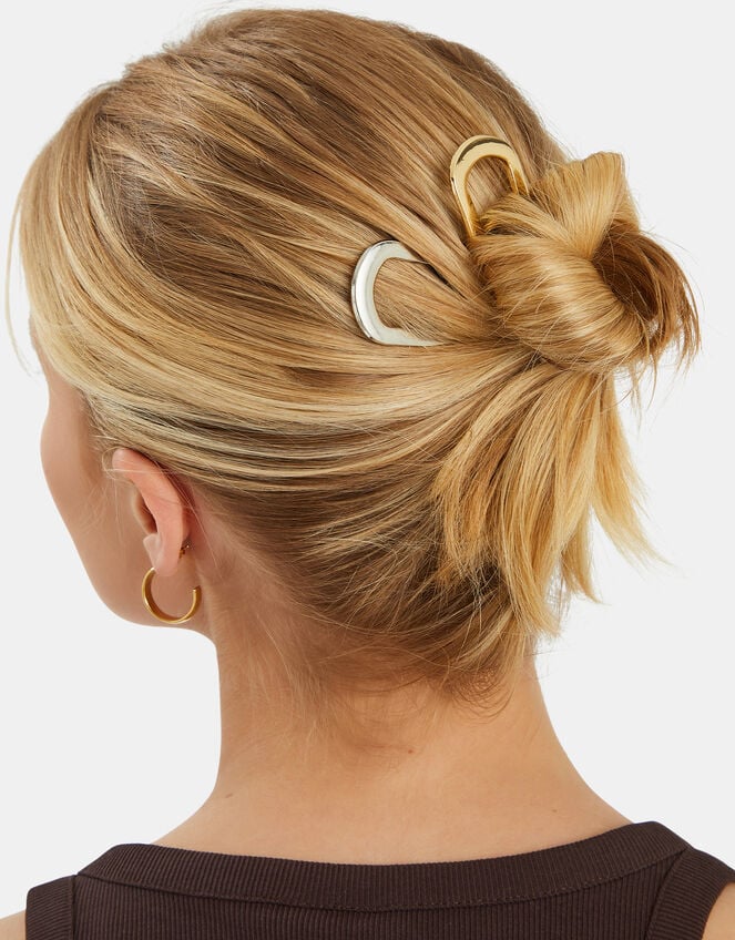 2-Pack Mix Metal French Hair Pins, , large