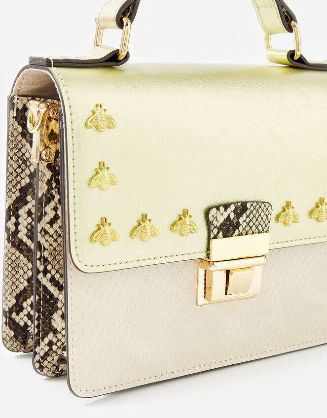 Bee Studded Handheld Bag, , large