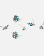 Sterling Silver Oxidised Stud Set of Three, , large