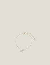 Butterfly Charm Chain Bracelet, Silver (SILVER), large