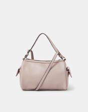 Faux Leather Crossbody Bag, Brown (MOCHA), large