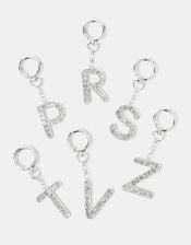 Diamant&eacute; Initial Bag Charm, Silver (SILVER), large