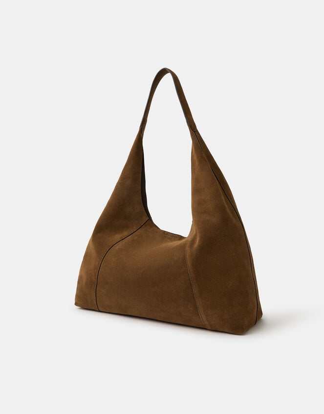 Large Suede Shoulder Bag, , large