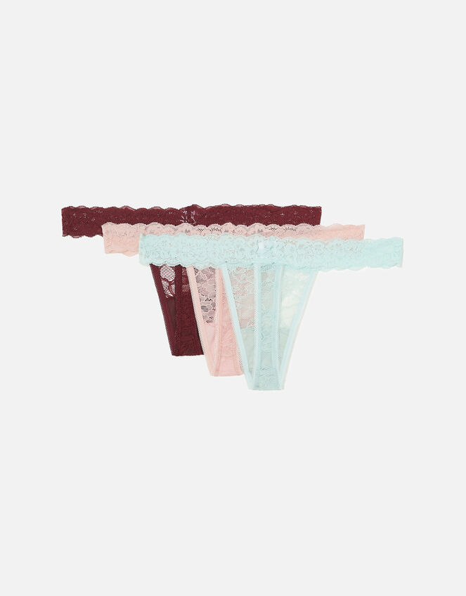 Lace Thong Multipack, Multi (PASTEL-MULTI), large