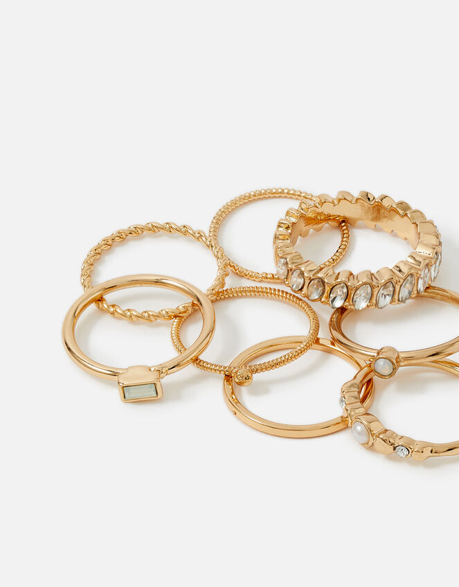 Blue Harvest Gem Band Stacking Ring Multipack, White (CRYSTAL), large