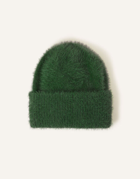 Fluffy Beanie , Green (LIGHT GREEN), large