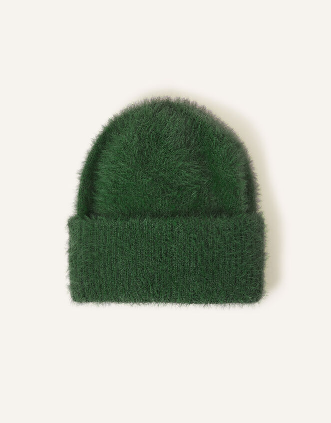Fluffy Beanie , Green (LIGHT GREEN), large