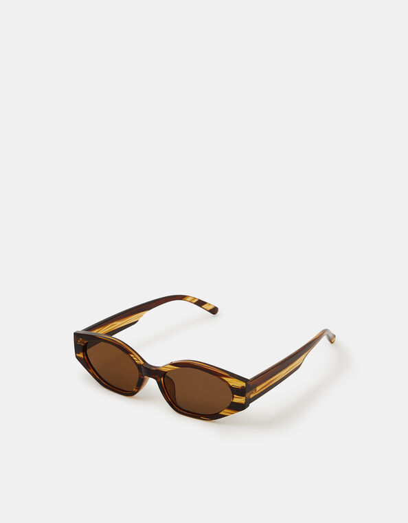 Oval Stripe Tort Sunglasses, , large