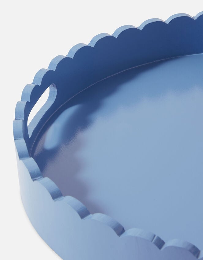 Large Scallop Round Tray, Blue (BLUE), large