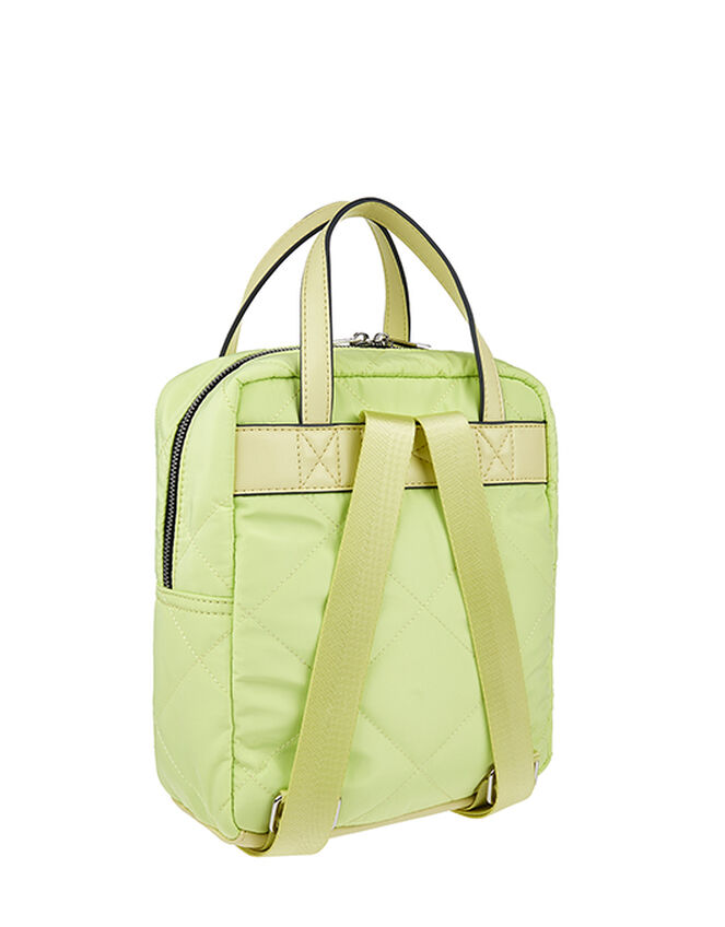 Mini Emmy Vegan Quilted Backpack, Green (LIME), large