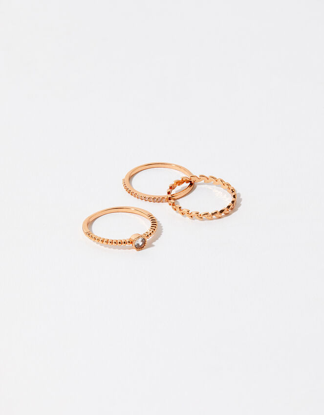 Rose Gold-Plated Vine Ring Set, Gold (ROSE GOLD), large