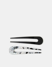 2-Pack Monochrome French Hair Pins, , large