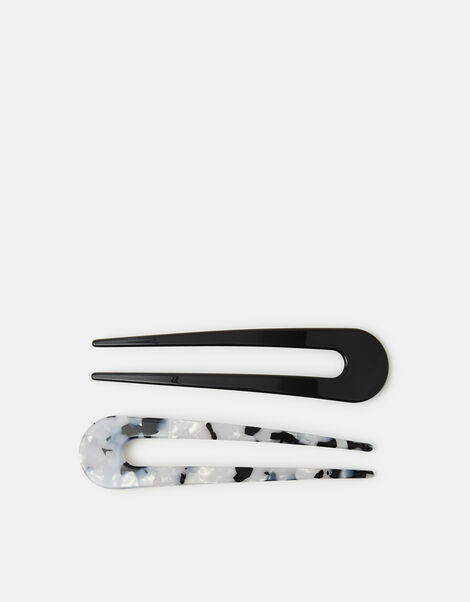 2-Pack Monochrome French Hair Pins, , large