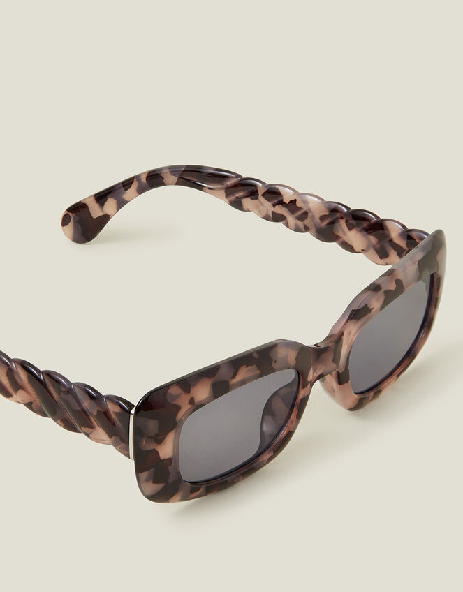 Tortoiseshell Twist Arm Sunglasses, , large