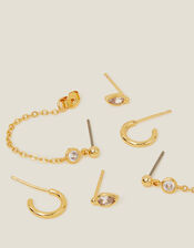 3-Pack 14ct Gold-Plated Earring Set, , large