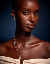 Sterling Silver-Plated Shell Necklace, , large