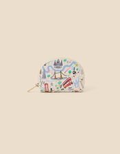 London Print Crescent Coin Purse, , large