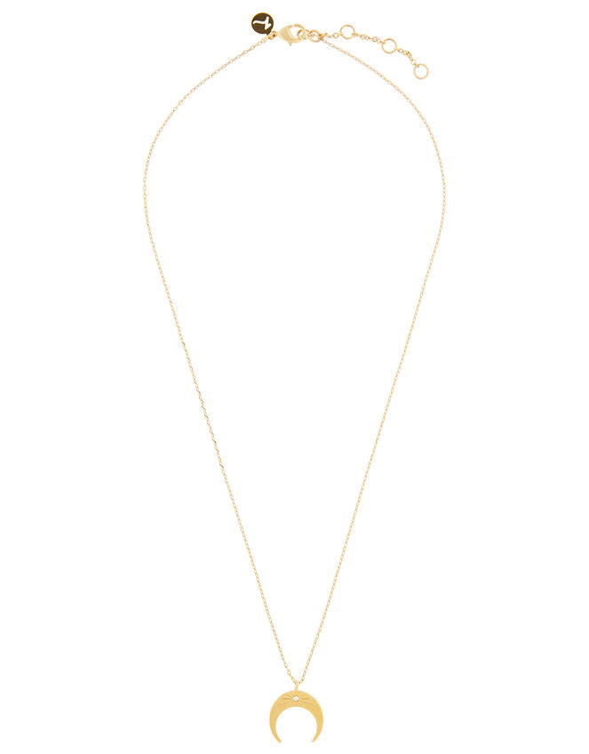 Gold-Plated Sparkle Horn Necklace, , large