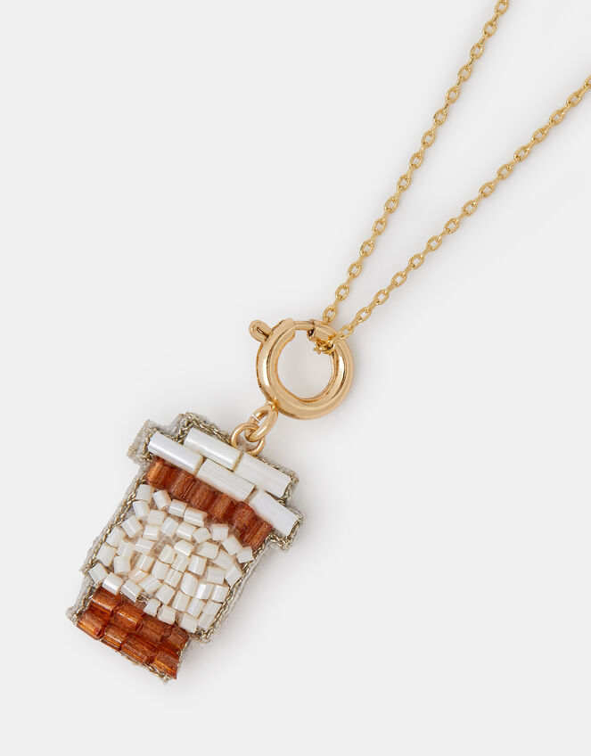Beaded Coffee Jewellery Charm, , large