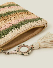 Raffia Clutch Bag, , large