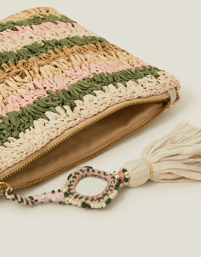 Raffia Clutch Bag, , large