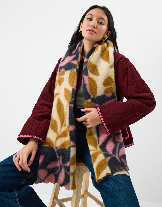 Floral Knitted Blanket Scarf, , large