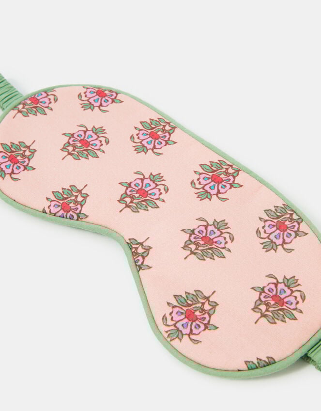 Floral Block Print Eye Mask, , large