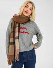 Check Print Scarf, , large