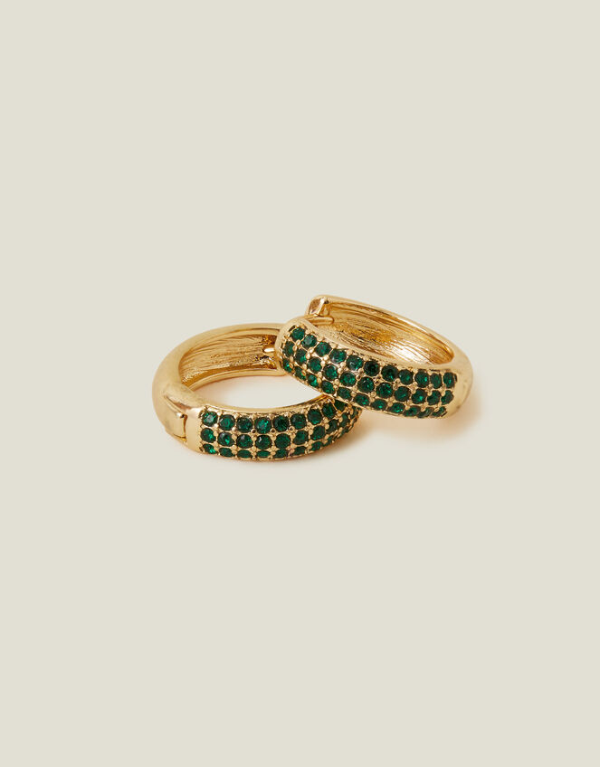 Gem Mini Hoop Earrings, , large