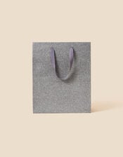 Medium Glitter Gift Bag, Silver (SILVER), large