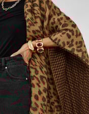 Leopard Print Poncho, , large