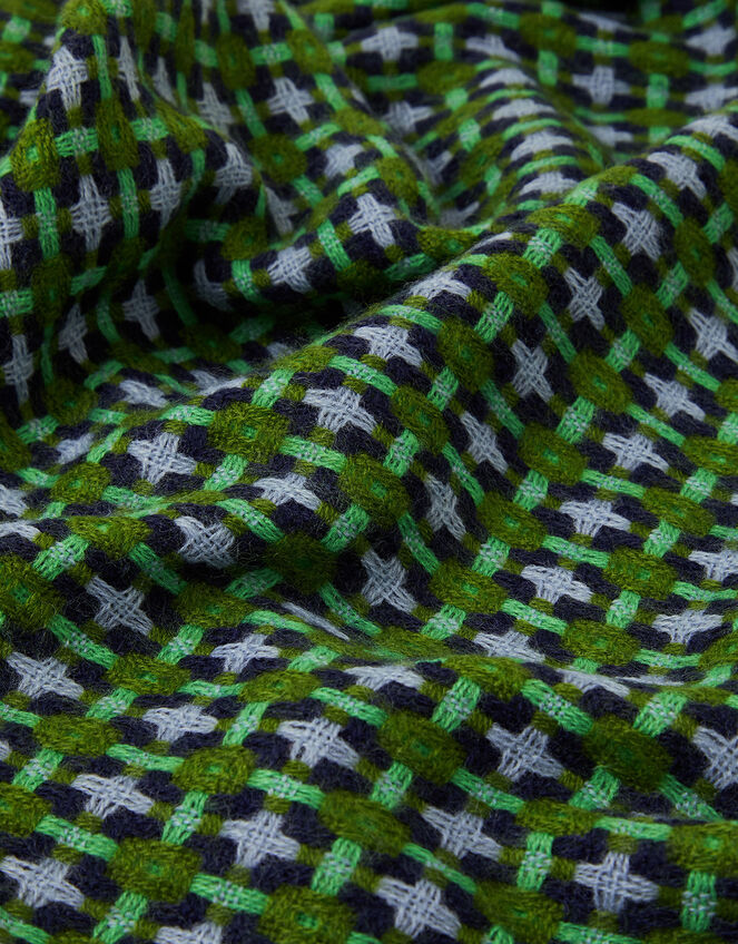 Woven Tile Check Blanket Scarf, , large