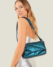 Metallic Cross-Body Bag, Teal (TEAL), large