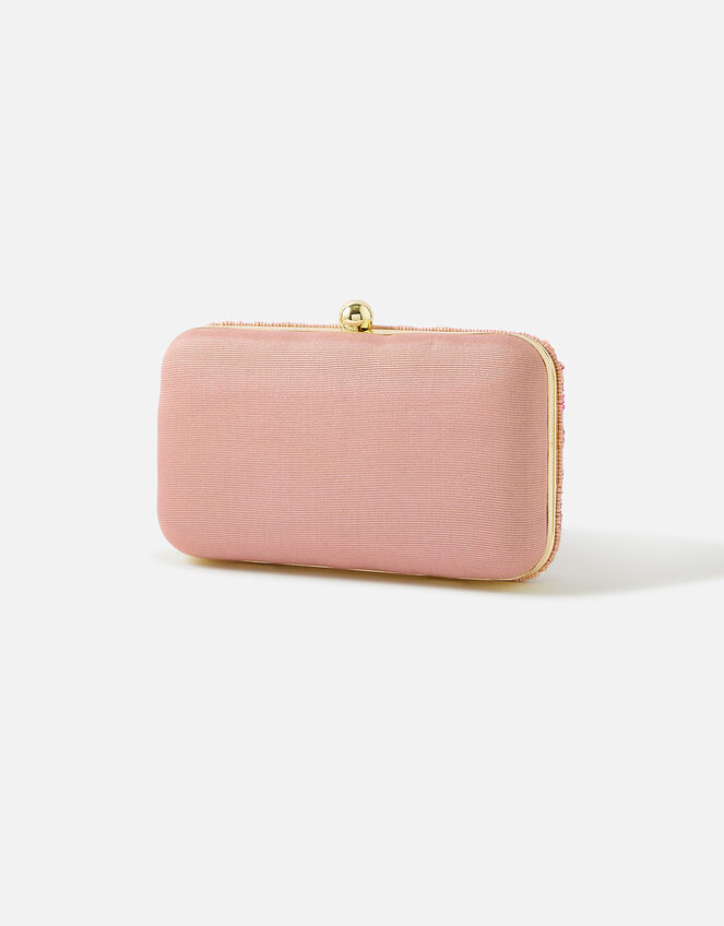 Floral Beaded Hardcase Clutch Bag, , large