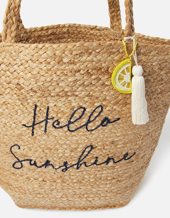 Hello Sunshine Slogan Shoulder Bag, , large