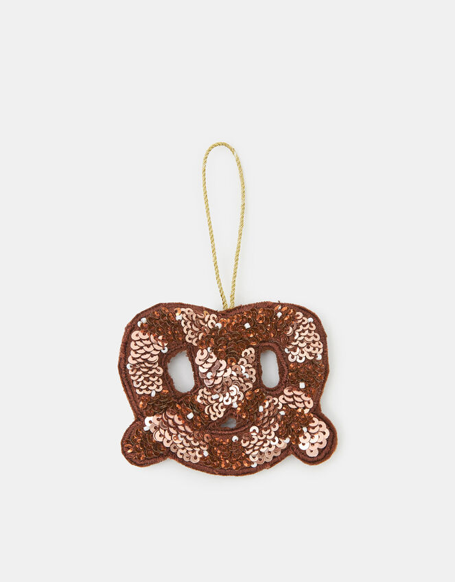 Pretzel Sequin Christmas Tree Decoration, , large
