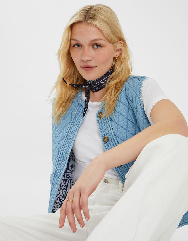 Bandana Neckerchief Scarf, Blue (BLUE), large