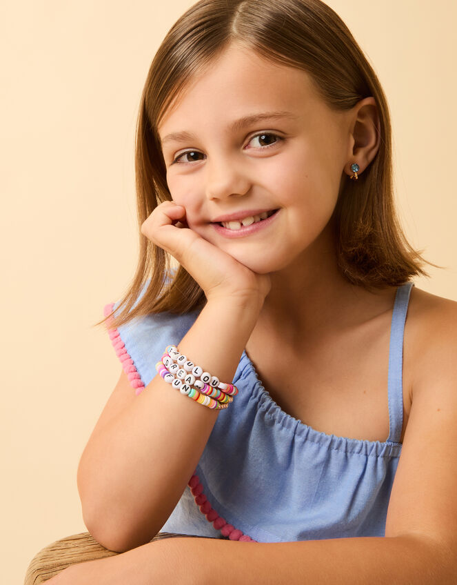 3-Pack Girls Beaded Friendship Bracelets, , large