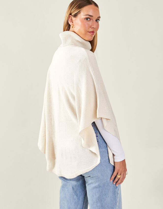 Cable Knit Poncho, , large