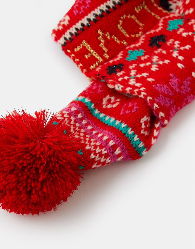 Love Christmas Fair Isle Dog Scarf, Red (RED), large