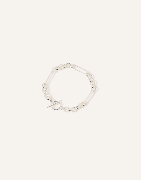 Sterling Silver-Plated Belcher Chain Bracelet, , large