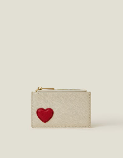 Heart Faux Leather Card Holder, , large