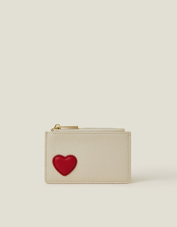 Heart Faux Leather Card Holder, , large