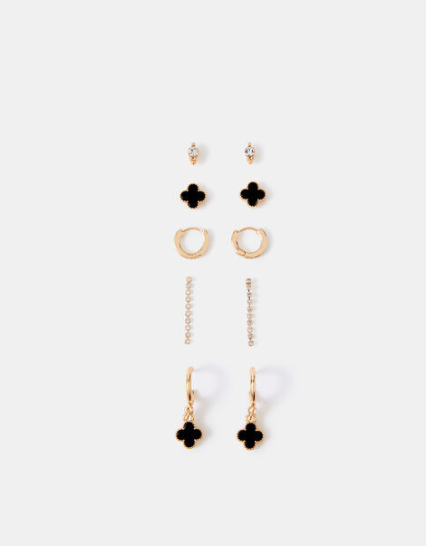 5-Pack Clover Stud & Hoop Earrings, , large