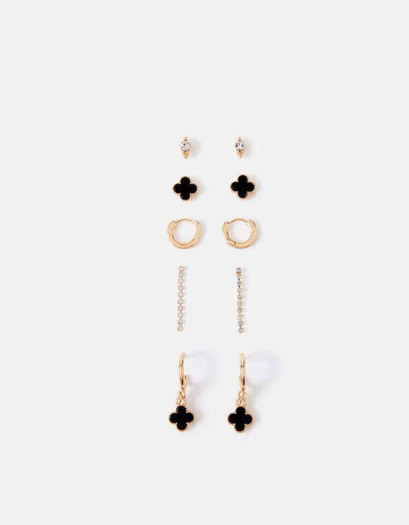 5-Pack Clover Stud & Hoop Earrings, , large