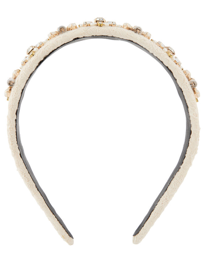 Embellished Lace Headband, , large