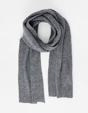 Plain Knit Scarf in Wool Blend, Grey (LIGHT GREY), large