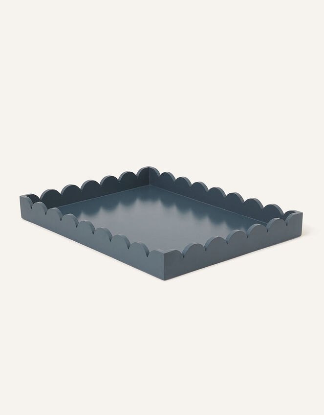 Large Scallop Tray, Blue (PETROL), large